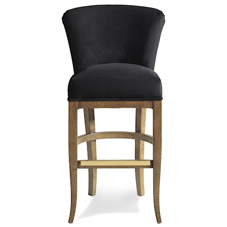 Cameron Memory Upholstered Swivel Barstool